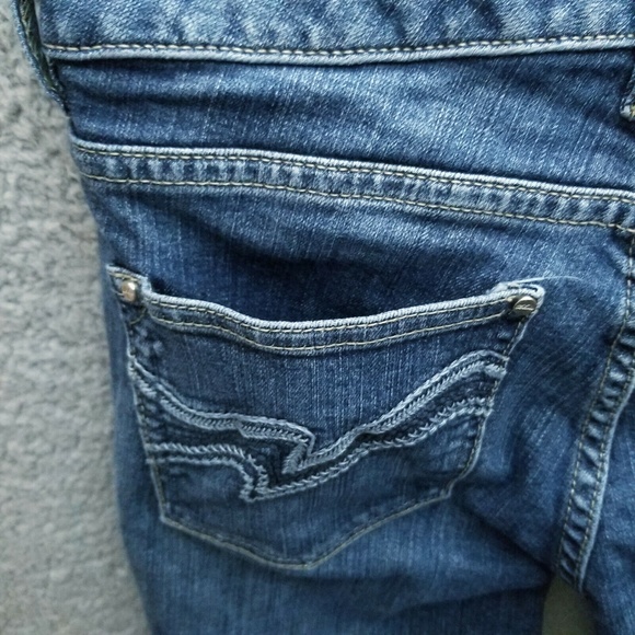 White House Black Market 00S Blanc Blue Solid Bootcut Jeans 28" 29.75" 7.75" - Picture 9 of 12